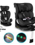 Kidnort Scaun auto pentru copii cu baza isofix picior stabilizator rotativ 360 i-Size R129 tetiera cu spuma de memorie 40-150 cm parasolar reglabil Orn Black