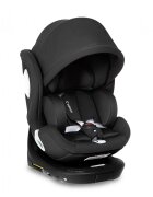Kidnort Scaun auto pentru copii cu baza isofix picior stabilizator rotativ 360 i-Size R129 tetiera cu spuma de memorie 40-150 cm parasolar reglabil Orn Black