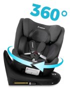 Kidnort Scaun auto pentru copii cu baza isofix picior stabilizator rotativ 360 i-Size R129 tetiera cu spuma de memorie 40-150 cm parasolar reglabil Orn Blue