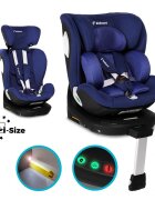 Kidnort Scaun auto pentru copii cu baza isofix picior stabilizator rotativ 360 i-Size R129 tetiera cu spuma de memorie 40-150 cm parasolar reglabil Orn Blue