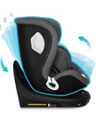 Kidnort Scaun auto pentru copii cu baza isofix picior stabilizator rotativ 360 i-Size R129 tetiera cu spuma de memorie 40-150 cm parasolar reglabil Orn Blue