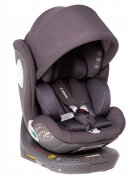 Kidnort Scaun auto pentru copii cu baza isofix picior stabilizator rotativ 360 i-Size R129 tetiera cu spuma de memorie 40-150 cm parasolar reglabil Orn Grey