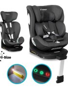 Kidnort Scaun auto pentru copii cu baza isofix picior stabilizator rotativ 360 i-Size R129 tetiera cu spuma de memorie 40-150 cm parasolar reglabil Orn Grey