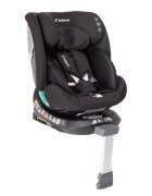 Kidnort Scaun auto pentru copii cu isofix rotativ 360 i-Size R129 cu picior stabilizator si tetiera reglabila 40-150 cm dimensiune 46.5 x 35 x 56 cm Radjur Black