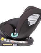 Kidnort Scaun auto pentru copii cu isofix rotativ 360 i-Size R129 cu picior stabilizator si tetiera reglabila 40-150 cm dimensiune 46.5 x 35 x 56 cm Radjur Black