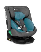 Kidnort Scaun auto pentru copii cu isofix rotativ 360 i-Size R129 cu picior stabilizator si tetiera reglabila 40-150 cm dimensiune 46.5 x 35 x 56 cm Radjur Black