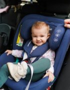 Kidnort Scaun auto pentru copii cu isofix rotativ 360 i-Size R129 cu picior stabilizator si tetiera reglabila 40-150 cm dimensiune 46.5 x 35 x 56 cm Radjur Blue