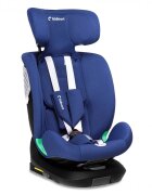 Kidnort Scaun auto pentru copii cu isofix rotativ 360 i-Size R129 cu picior stabilizator si tetiera reglabila 40-150 cm dimensiune 46.5 x 35 x 56 cm Radjur Blue