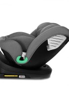 Kidnort Scaun auto pentru copii cu isofix rotativ 360 i-Size R129 cu picior stabilizator si tetiera reglabila 40-150 cm dimensiune 46.5 x 35 x 56 cm Radjur Grey