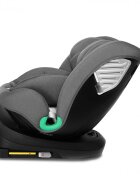 Kidnort Scaun auto pentru copii cu isofix rotativ 360 i-Size R129 cu picior stabilizator si tetiera reglabila 40-150 cm dimensiune 46.5 x 35 x 56 cm Radjur Grey