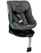 Kidnort Scaun auto pentru copii cu isofix rotativ 360 i-Size R129 cu picior stabilizator si tetiera reglabila 40-150 cm dimensiune 46.5 x 35 x 56 cm Radjur Grey