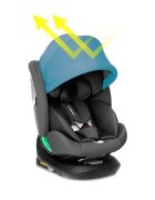 Kidnort Scaun auto pentru copii Radjur Blue cu isofix rotativ 360 i-Size 40-150 cm Top Tether centuri in 5 puncte Sistem de impact lateral baldachin reglabil pozitie somn