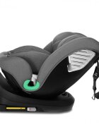Kidnort Scaun auto pentru copii Radjur Grey cu isofix rotativ 360 i-Size 40-150 cm Top Tether centuri in 5 puncte Sistem de impact lateral baldachin reglabil pozitie somn