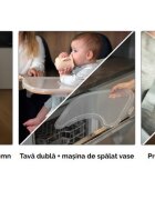 Kidnort Scaun de masa pentru copii Drommer Unique Maro pliabil structura din lemn cu 9 configuratii de inaltime centura de siguranta in 5 puncte pana la 75 kg dimensiune 59 x 46 x 79.5 cm perna de sezut inclusa