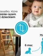 Kidnort Scaun de masa pentru copii Drommer Unique Maro pliabil structura din lemn cu 9 configuratii de inaltime centura de siguranta in 5 puncte pana la 75 kg dimensiune 59 x 46 x 79.5 cm perna de sezut inclusa