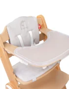 Kidnort Scaun de masa pentru copii Drommer Unique Maro pliabil structura din lemn cu 9 configuratii de inaltime centura de siguranta in 5 puncte pana la 75 kg dimensiune 59 x 46 x 79.5 cm perna de sezut inclusa