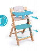 Kidnort Scaun de masa pentru copii Drommer Unique Negru pliabil structura din lemn cu 9 configuratii de inaltime centura de siguranta in 5 puncte pana la 75 kg dimensiune 59 x 46 x 79.5 cm perna de sezut inclusa