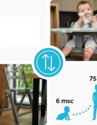 Kidnort Scaun de masa pentru copii Drommer Unique Negru pliabil structura din lemn cu 9 configuratii de inaltime centura de siguranta in 5 puncte pana la 75 kg dimensiune 59 x 46 x 79.5 cm perna de sezut inclusa