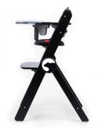 Kidnort Scaun de masa pentru copii Drommer Unique Negru pliabil structura din lemn cu 9 configuratii de inaltime centura de siguranta in 5 puncte pana la 75 kg dimensiune 59 x 46 x 79.5 cm perna de sezut inclusa