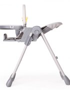 Kidnort Scaun de masa pentru copii Jordgubbe Brown multifunctional cu roti bara de jucarii spatar reglabil pozitie somn reglabil pe inaltime pe 6 nivele tavita cu suport pentru pahar usor de pliat