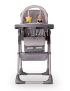 Kidnort Scaun de masa pentru copii Jordgubbe Brown multifunctional cu roti bara de jucarii spatar reglabil pozitie somn reglabil pe inaltime pe 6 nivele tavita cu suport pentru pahar usor de pliat