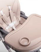 Kidnort Scaun de masa pentru copii Jordgubbe Brown multifunctional cu roti bara de jucarii spatar reglabil pozitie somn reglabil pe inaltime pe 6 nivele tavita cu suport pentru pahar usor de pliat