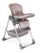 Kidnort Scaun de masa pentru copii Jordgubbe Brown multifunctional cu roti bara de jucarii spatar reglabil pozitie somn reglabil pe inaltime pe 6 nivele tavita cu suport pentru pahar usor de pliat