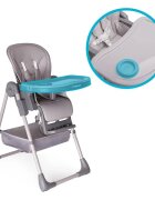 Kidnort Scaun de masa pentru copii Jordgubbe Green multifunctional cu roti bara de jucarii spatar reglabil pozitie somn reglabil pe inaltime pe 6 nivele tavita cu suport pentru pahar usor de pliat