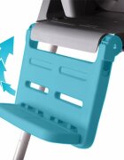 Kidnort Scaun de masa pentru copii Jordgubbe Grey multifunctional cu roti bara de jucarii spatar reglabil pozitie somn reglabil pe inaltime pe 6 nivele tavita cu suport pentru pahar usor de pliat