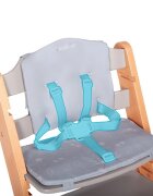 Kidnort Scaun de masa pentru copii multifunctional Drommer Brown pliabil din lemn transformabil cu sezut reglabil pe 11 nivele de inaltime picioare antiderapante cu pernuta inclusa capacitate maxim admisa 75 kg