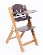 Kidnort Scaun de masa pentru copii multifunctional Drommer Brown pliabil din lemn transformabil cu sezut reglabil pe 11 nivele de inaltime picioare antiderapante cu pernuta inclusa capacitate maxim admisa 75 kg
