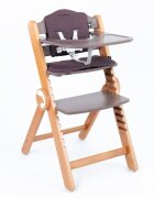 Kidnort Scaun de masa pentru copii multifunctional Drommer Brown pliabil din lemn transformabil cu sezut reglabil pe 11 nivele de inaltime picioare antiderapante cu pernuta inclusa capacitate maxim admisa 75 kg