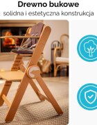 Kidnort Scaun de masa pentru copii multifunctional Drommer Green pliabil din lemn transformabil cu sezut reglabil pe 11 nivele de inaltime picioare antiderapante cu pernuta inclusa capacitate maxim admisa 75 kg