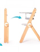 Kidnort Scaun de masa pentru copii multifunctional Drommer Green pliabil din lemn transformabil cu sezut reglabil pe 11 nivele de inaltime picioare antiderapante cu pernuta inclusa capacitate maxim admisa 75 kg