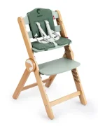 Kidnort Scaun de masa pentru copii multifunctional Drommer Green pliabil din lemn transformabil cu sezut reglabil pe 11 nivele de inaltime picioare antiderapante cu pernuta inclusa capacitate maxim admisa 75 kg