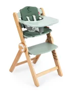 Kidnort Scaun de masa pentru copii multifunctional Drommer Green pliabil din lemn transformabil cu sezut reglabil pe 11 nivele de inaltime picioare antiderapante cu pernuta inclusa capacitate maxim admisa 75 kg