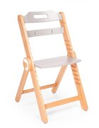 Kidnort Scaun de masa pentru copii multifunctional Drommer Grey pliabil din lemn transformabil cu sezut reglabil pe 11 nivele de inaltime picioare antiderapante cu pernuta inclusa capacitate maxim admisa 75 kg
