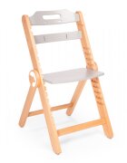 Kidnort Scaun de masa pentru copii multifunctional Drommer Grey pliabil din lemn transformabil cu sezut reglabil pe 11 nivele de inaltime picioare antiderapante cu pernuta inclusa capacitate maxim admisa 75 kg