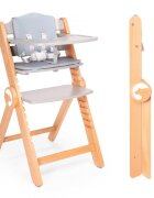 Kidnort Scaun de masa pentru copii multifunctional Drommer Grey pliabil din lemn transformabil cu sezut reglabil pe 11 nivele de inaltime picioare antiderapante cu pernuta inclusa capacitate maxim admisa 75 kg