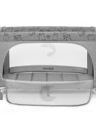 Kidnort Set Patut de calatorie Ihalig Light Gray cu geanta de transport salteluta pliabila usa cu fermoar si roti cu posibilitatea de blocare + Saltea cocos Comfort 8 cm