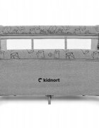Kidnort Set Patut pliabil 3 in 1 pentru copiicu doua nivelelaterala culisantaplasa de ventilatiesaltea pliabila si geanta de transport inclusedimensiune 128x78.5x68 cm Livsmiljo Light Grey + Saltea cocos Comfort 8 cm