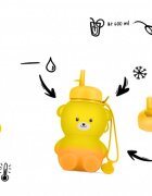 Kidnort Sticla de apa din silicon cu pai retractabil 600 ml Retter Gladje YellowOrange