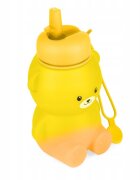 Kidnort Sticla de apa din silicon cu pai retractabil 600 ml Retter Gladje YellowOrange