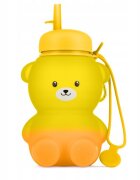 Kidnort Sticla de apa din silicon cu pai retractabil 600 ml Retter Gladje YellowOrange