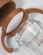 Kidnort Sticluta de apa din tritan pentru copii Bringebaer sterilizabila pai moale din silicon cu biluta gravitationala maner ergonomic capacitate 300 ml Brown