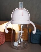 Kidnort Sticluta de apa din tritan pentru copii Bringebaer sterilizabila pai moale din silicon cu biluta gravitationala maner ergonomic capacitate 300 ml Pink