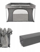 Kidnort Tarc de joaca pentru copii Snoen Light Grey pliabil design modern si sigur acces mare cu fermoar actionat din exterior husa depozitare inclusa dimensiune 126.5 x 74.5 cm