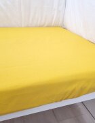 Kids Decor Cearceaf cu elastic din bumbac Mustariu 52x95 cm