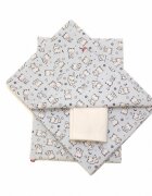 Kids Decor Lenjerie pat copii 3 piese Baby Bear albastru KidsDecor din bumbac 70x120 cm 75x100 cm
