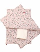 Kids Decor Lenjerie pat copii 4 piese Baby Bear roz KidsDecor din bumbac 60x120 cm 100x135 cm